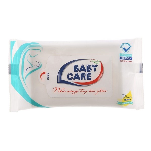 Khăn giấy ướt Baby care 10 tờ/gói - tiện dụng