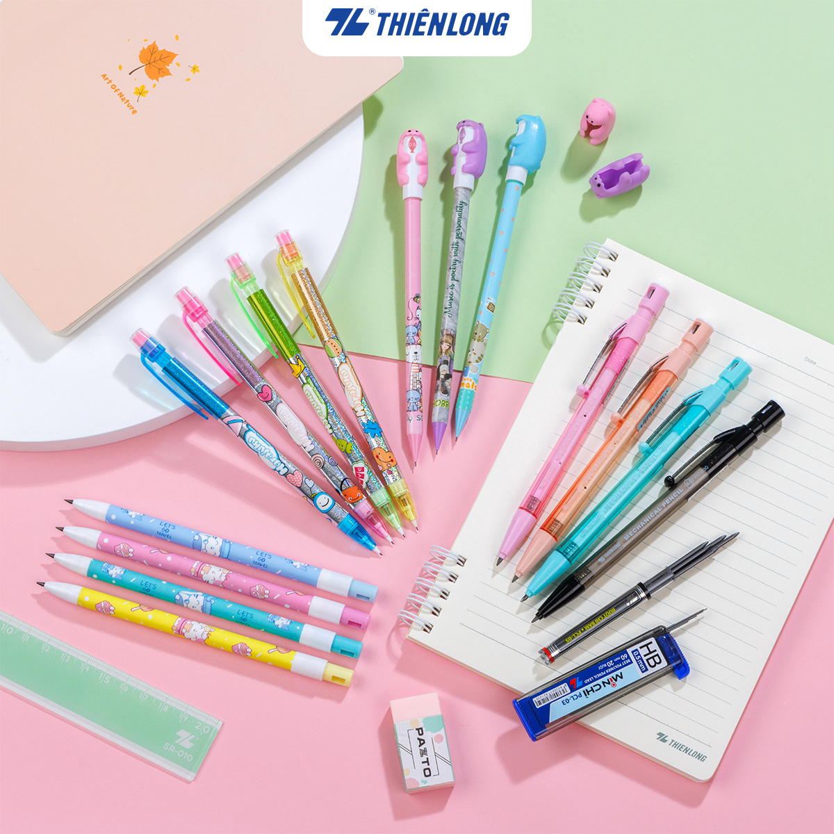  Bút chì ngòi bấm Thiên Long dễ dàng thay ngòi đa dạng mẫu mã màu sắc phù hợp học sinh sinh viên 
