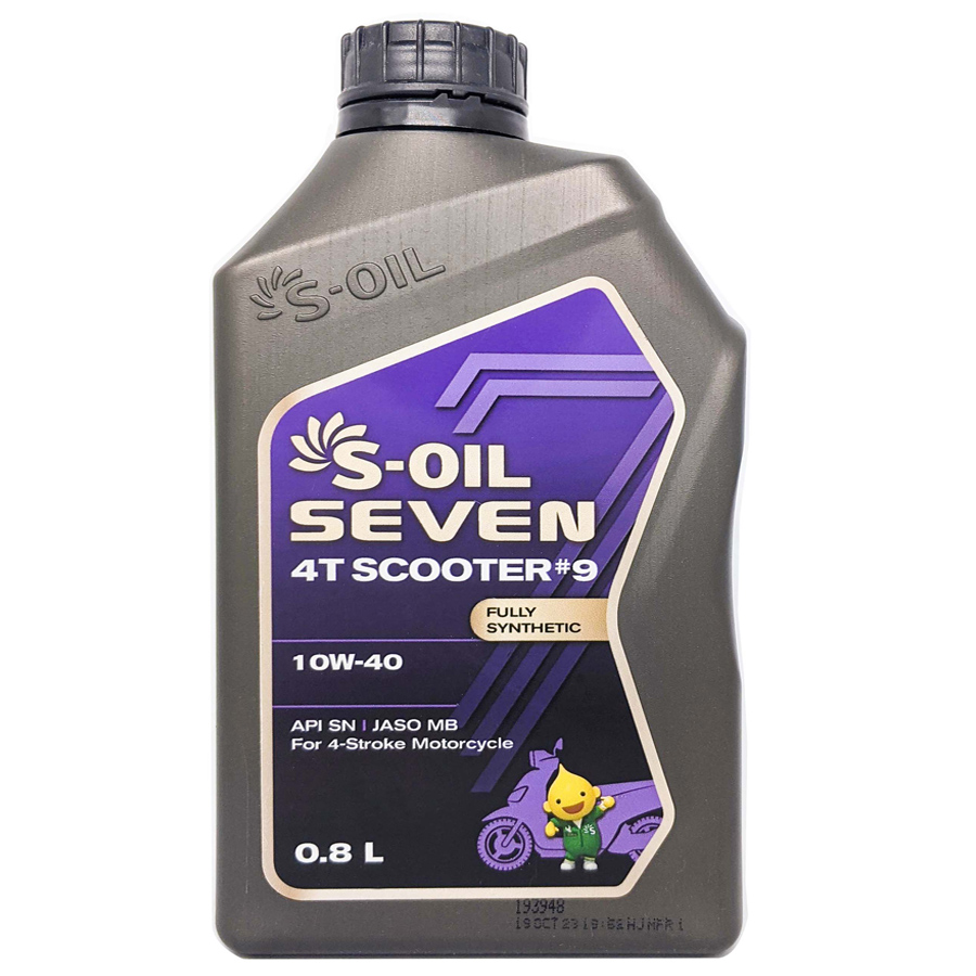 Dầu nhớt tổng hợp toàn phần cao cấp cho xe tay ga s-oil rider 9 10w40 800ml