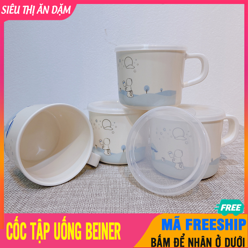 Cốc tập uống có nắp beiner tiện lợi cho bé ăn dặm, được làm từ chất liệu nhựa cao cấp, không chứ bpa, an toàn cho trẻ nhỏ - cốc uống nước, cốc cho bé uống nước, cốc beiner - sieu thi an dam - coc beiner - 4712430165056