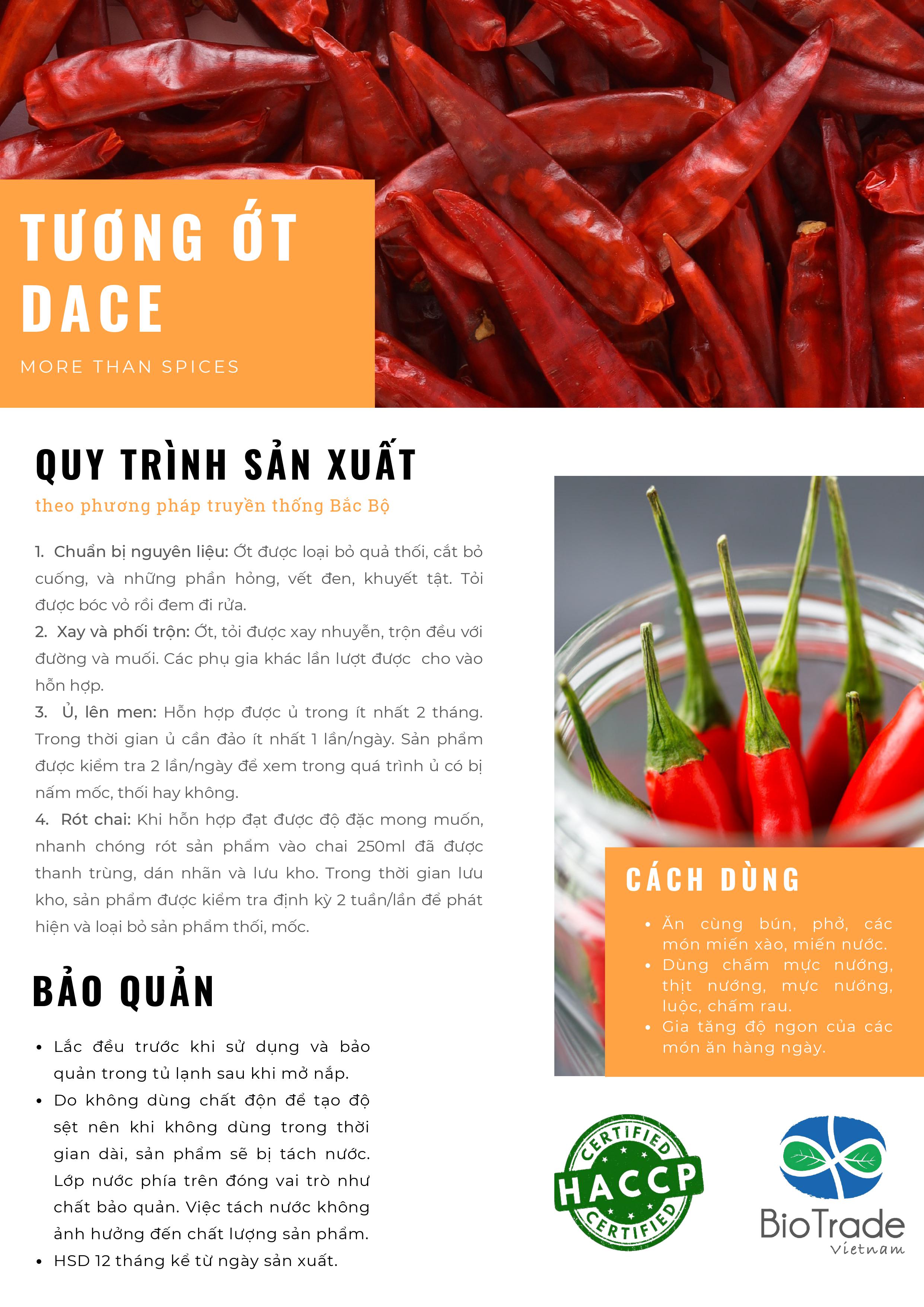 Combo 3 Tương Ớt Cay Cao Bằng DACE Việt Nam - Vị Cay Thơm Nồng khó cưỡng