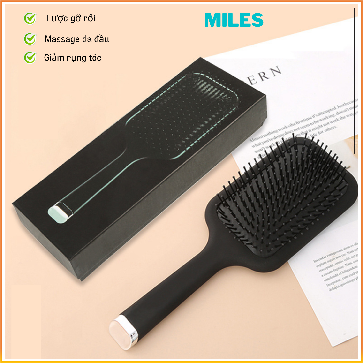 Lược chải đầu, lược gỡ rối, lược chải tóc gỡ rối, lược mát xa da dầu, giảm gãy rụng tóc _miles