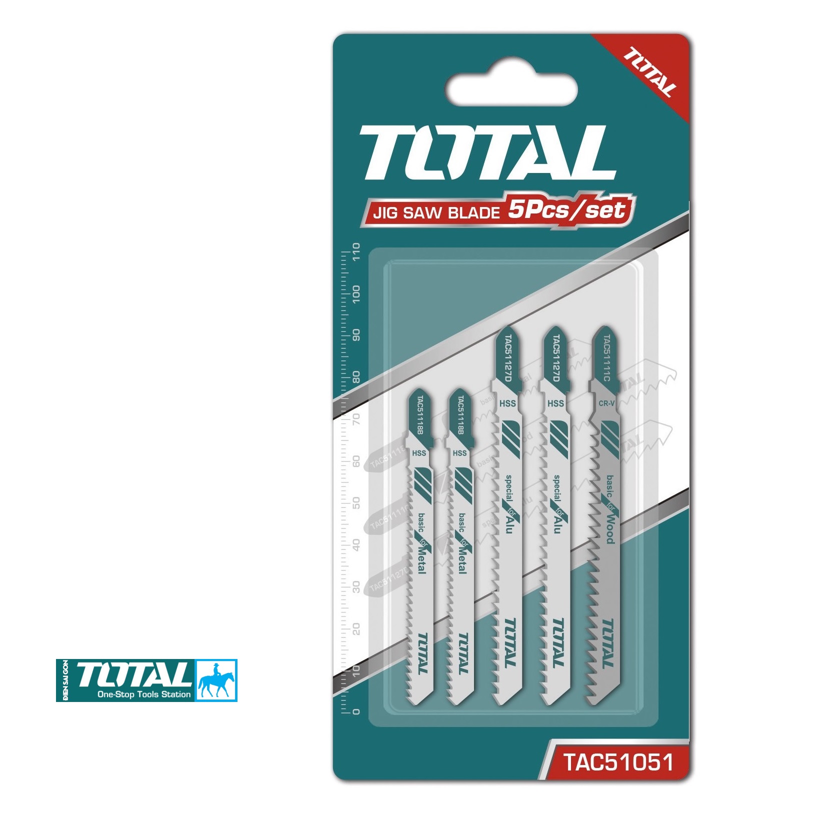 Bộ 5 lưỡi cưa lọng cưa gỗ kim loại Alu 5xJig Saw Blade INGCO TOTAL AKJ0051 TAC51051