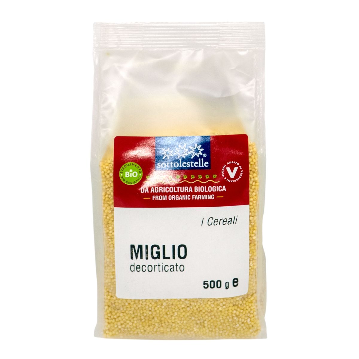 Hạt Kê Hữu Cơ Đã Bóc Vỏ 500g Sottolestelle Organic Hulled Millet