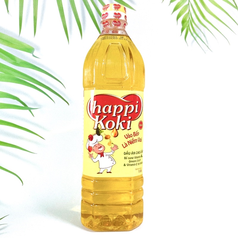 Dầu ăn cao cấp Happi Koki chai 1 lít