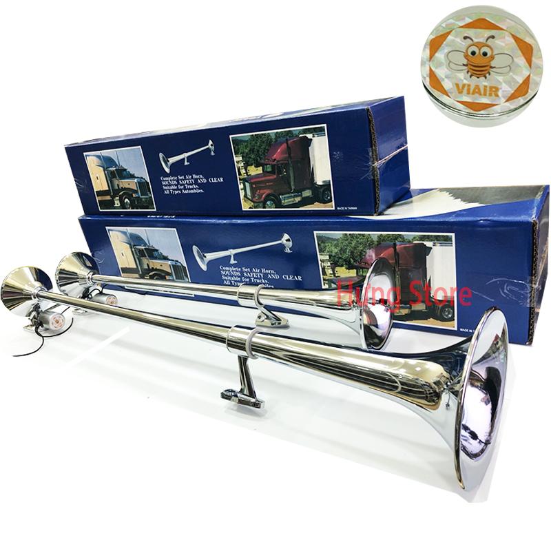 Bộ Còi hơi cao cấp Viair dài 75cm, 97cm inox (con ong), chất liệu đồng mạ xi trắng cao cấp, dễ dàng sử dụng