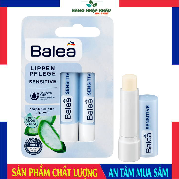 Son dưỡng môi Balea Sensitive không màu thỏi đôi, 4.8g