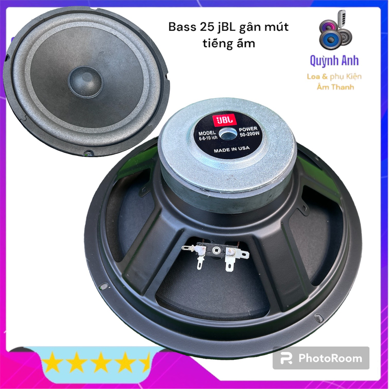 Loa bass 25 JBL gân mút tiếng ấm sâu coil 38mm -loa karaoke - loa kéo - 1 củ