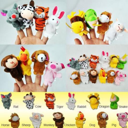 Set 12 con rối ngón tay xinh xắn dành kể chuyện cho các bé