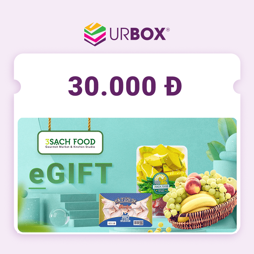 [3SẠCH FOOD | UrBox][HCM] Evoucher trị giá 30,000đ - Áp Dụng Tại Tất Cả Cửa Hàng Thuộc Hệ Thống