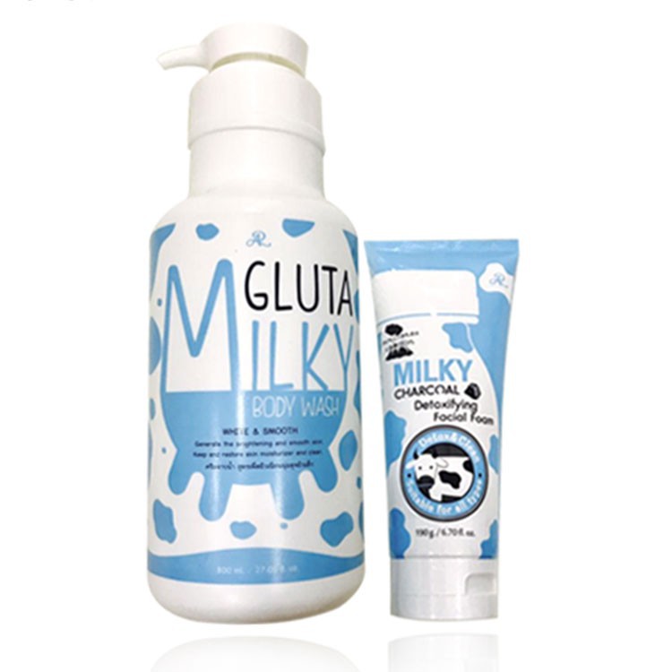 Sữa tắm con bò Gluta Milky Thái Lan 800ml tặng sữa rửa mặt 190ml- Thái Lan