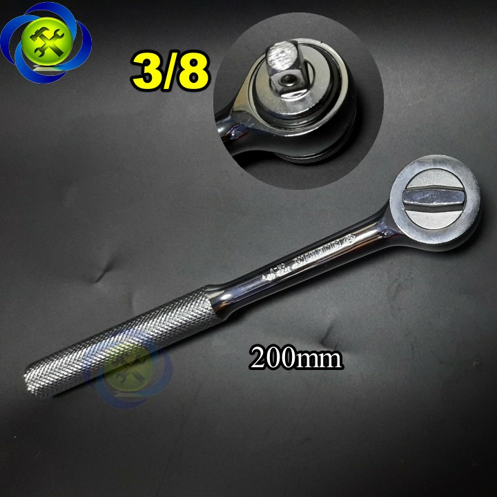 Cần siết tự động 3/8 kingtony 3725-08f cán trắng đầu tròn