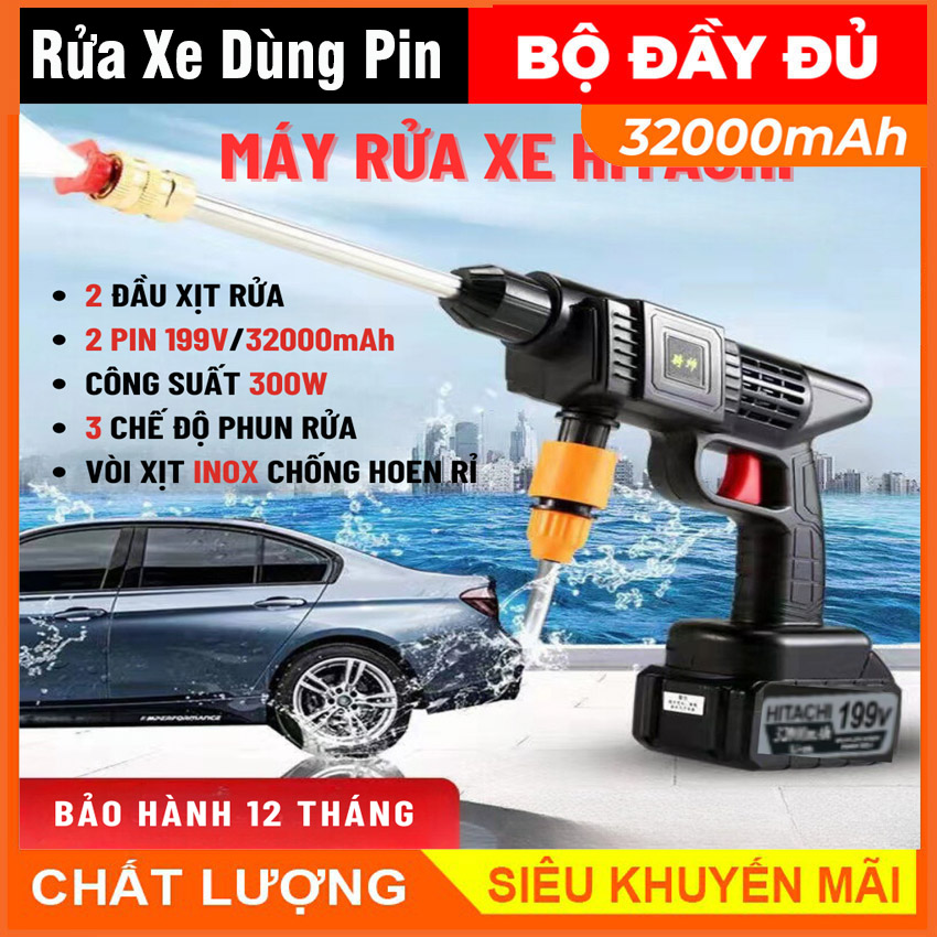 Máy Rửa Xe Dùng Pin Giá 350,000 Đồng*Miễn phí vận chuyển