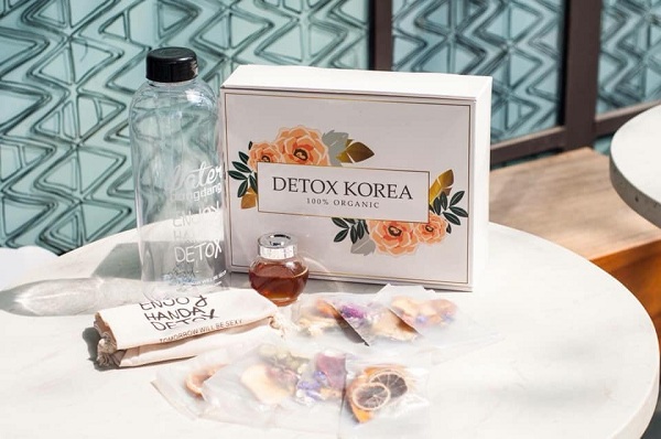 Trà detox hoa quả sấy khô, detox korea 40 gói - tặng kèm bình nhựa pongdang 1000ml, hộp có ảnh thật