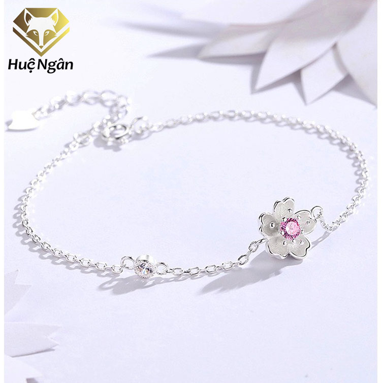 Lắc tay bạc 925 huệ ngân - hoa anh đào ryb140090