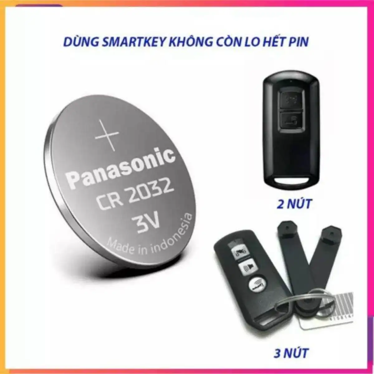 Vỉ 5 Viên Pin Thay Thế Cho Chìa Khoá Smart Key Xe Máy Honda, Yamaha, Chìa Khoá Oto. Thay Thế Cho Honda SH, SH Mode, Vision, Airblack, PCX... Yamaha Exiter, Grand...