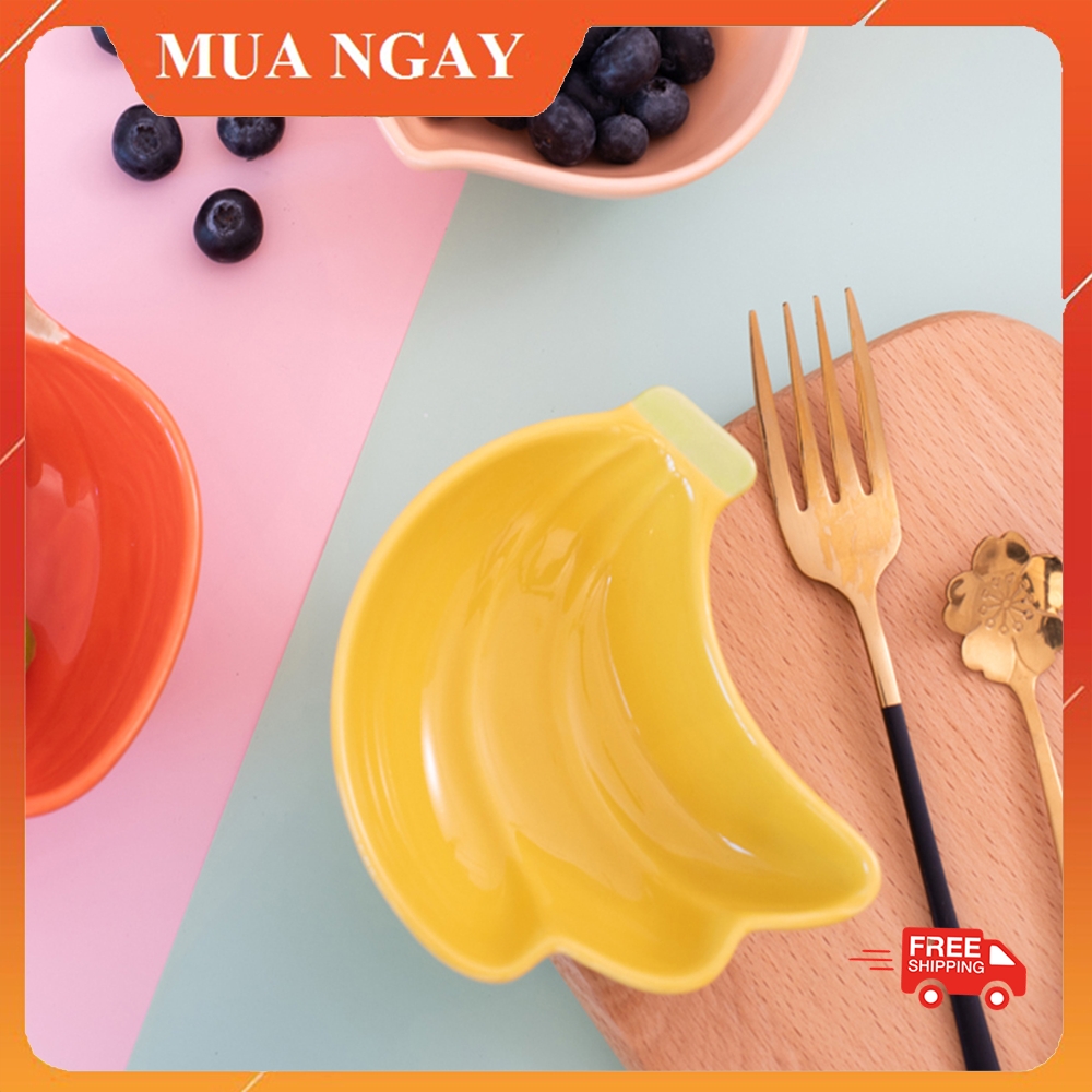 Bát Ăn Dặm Gốm Sứ Mini Kiểu Nhật Hình Quả Chuối An Toàn, Tiện Lợi Cho Bé KIDOTA
