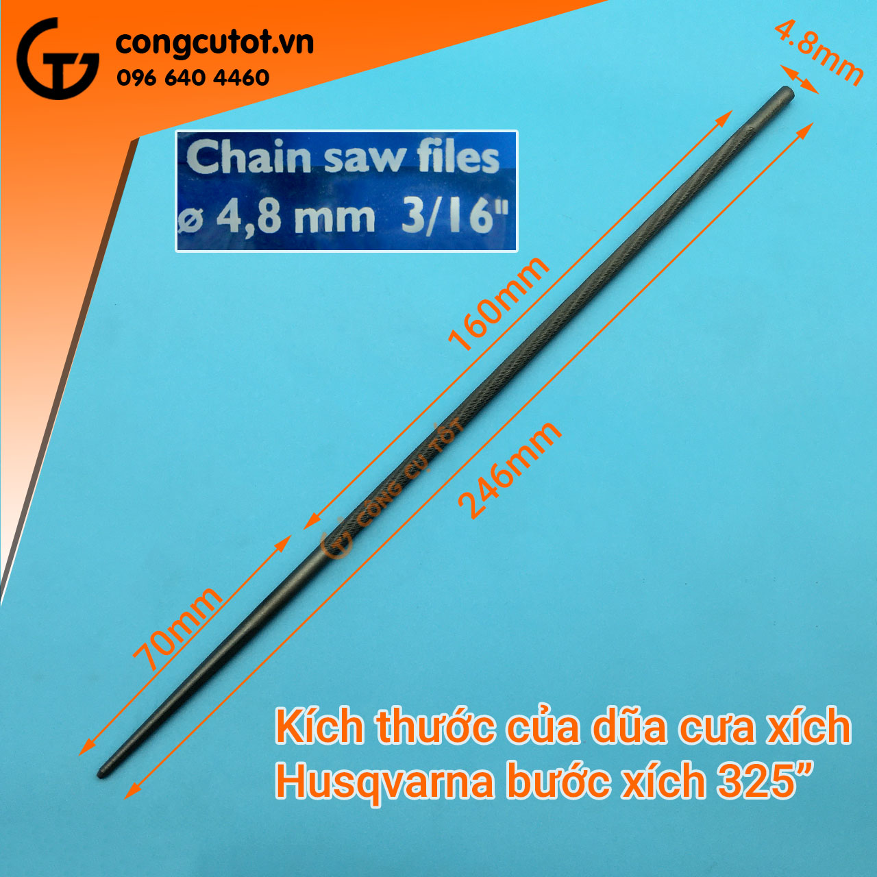 Dũa xích máy cưa Husqvanma Thụy Điển 200mm