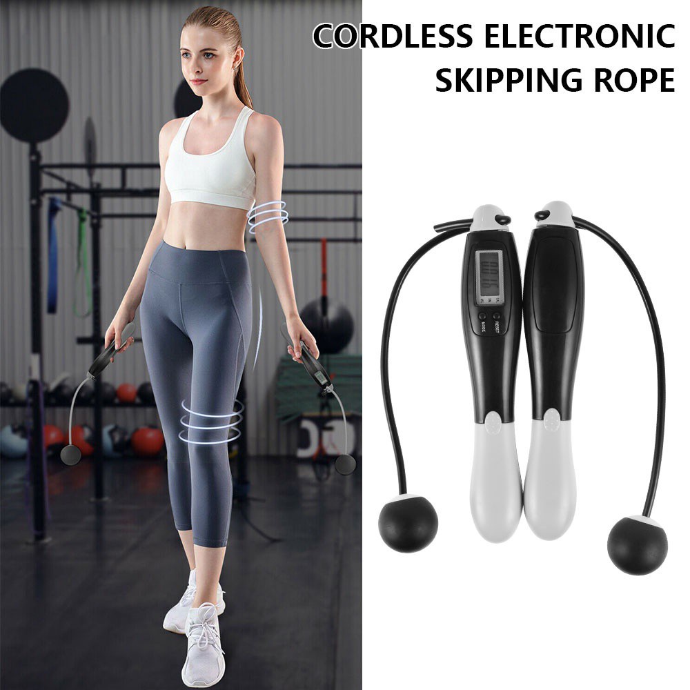 Dây nhảy không dây đếm calo ( 2 in 1 - kèm cả dây ) ropeless cordless jump dụng cụ thể lực tập gym giảm cân tại nhà