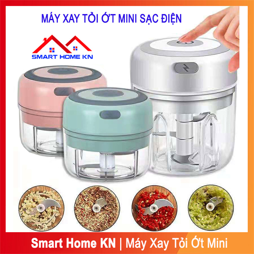 Máy xay tỏi ớt mini cầm tay đa năng sạc bằng điện