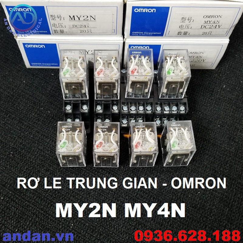 Rơ le trung gian omron my2n my4n , imax = 5a, ac220v dc24v