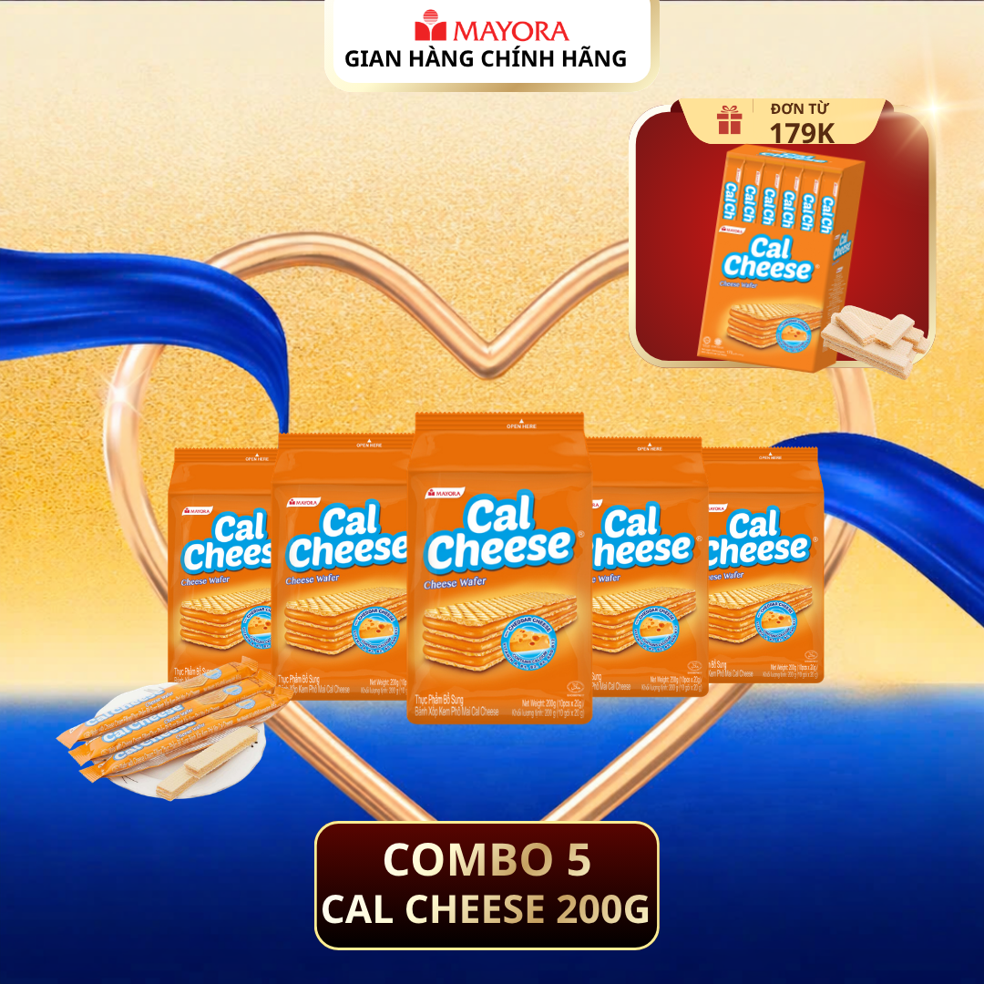 Combo 5 Bánh Xốp Phô Mai Cal Cheese Túi 200G