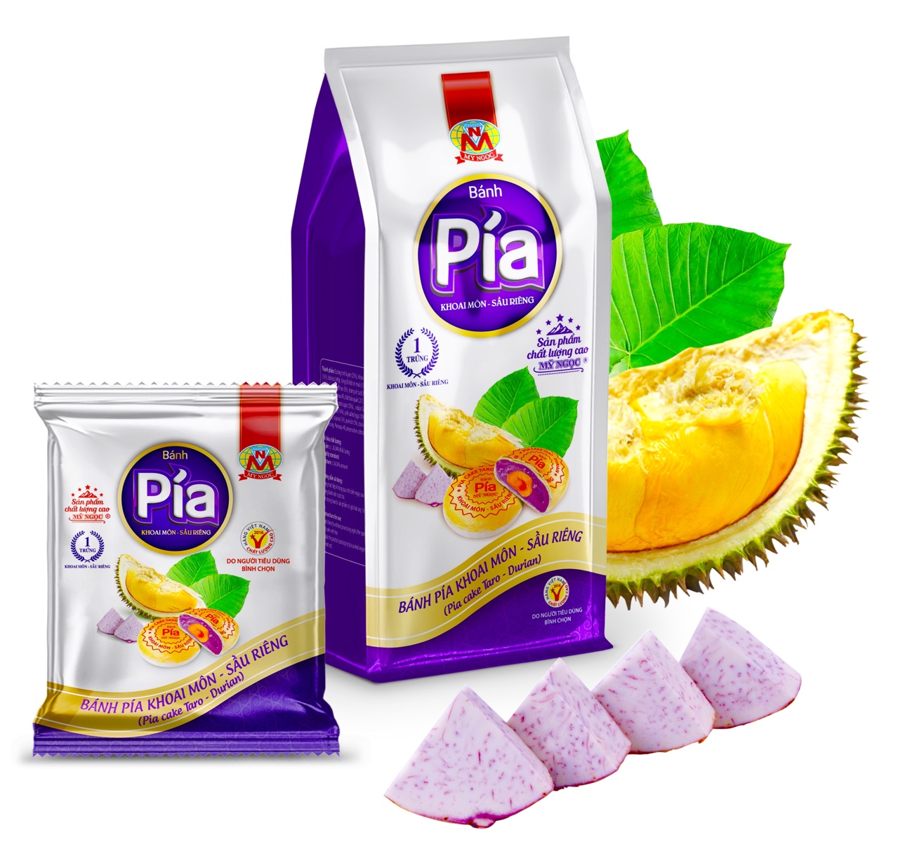 400g 4 Bánh pía KHOAI MÔN tự nhiên SẦU RIÊNG tươi, CHẤT XƠ TỐT nhuận trường, TINH BỘT KHÁNG tăng cường lưu thông máu