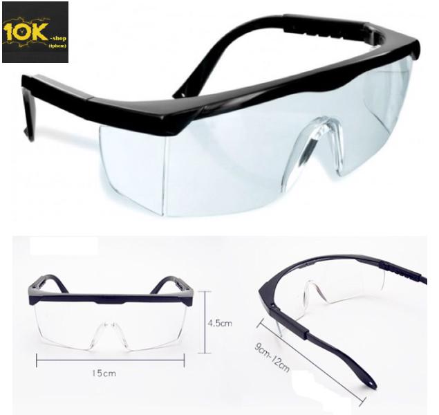 [HCM]Kính bảo hộ chuyên dụng cho y tế kỹ thuật phòng bệnh hô hấp hiệu quả.(Gọng đen tròng trắng)