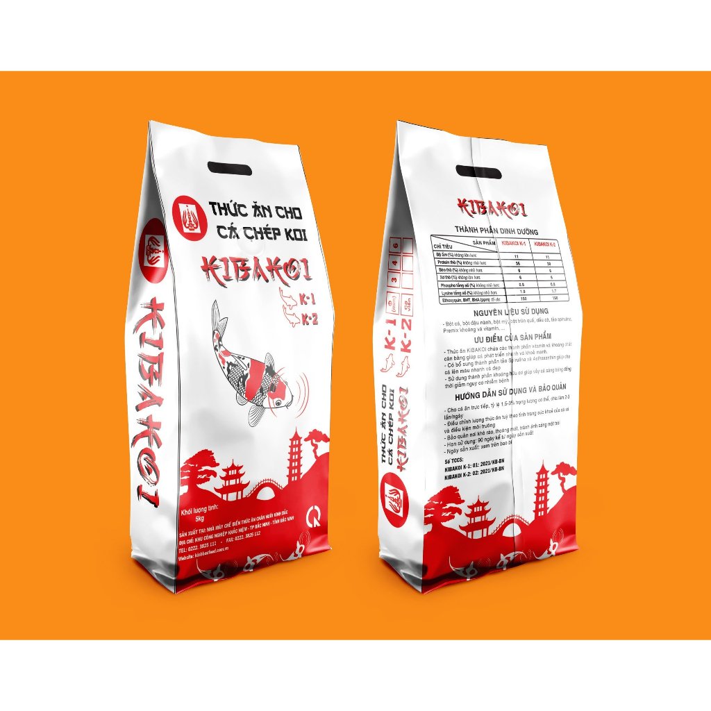 2,5 kg Cám cá koi tăng màu tăng size Kibakoi tặng vitamin C tăng đề kháng