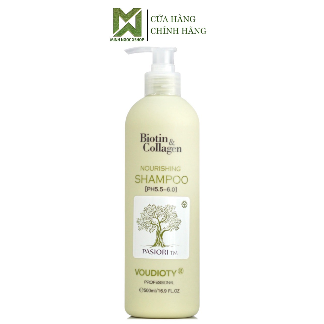 Dầu gội cho tóc dầu Biotin Collagen Voudioty xanh lá 500ml