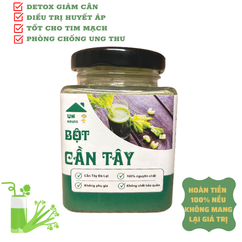 Bột Cần Tây Nguyên Chất UNHOUSE, Lọ Thủy Tinh 150gr - Hỗ Trợ Giảm Cân, Thanh Nhiệt Giải Độc, Làm Đẹp Da