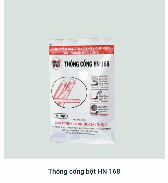 Thông cống hn 168 dạng bột 100gr