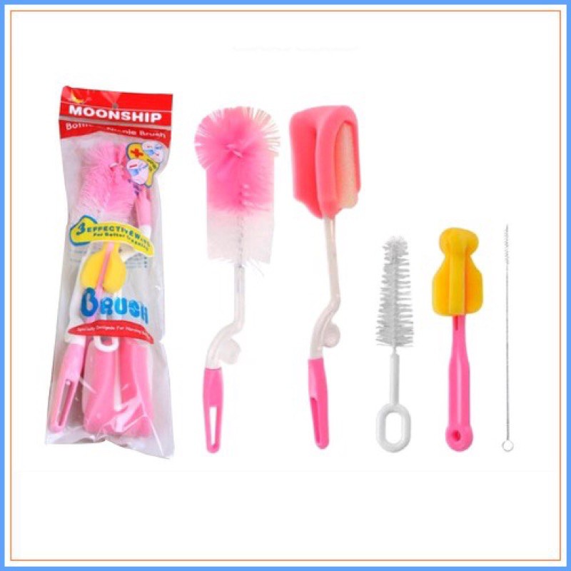 (ComBo) Bộ Cọ Rửa Bình Sữa 4 Chi Tiết - Cọ Rửa Bình Sữa, Núm Ti Và Ống Hút .TTVM