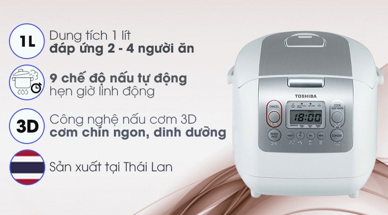 Nồi cơm điện tử toshiba 1 lít rc-10nmfvn