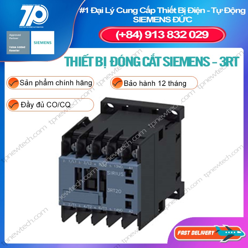 3RT2016-4AP01 Thiết bị đóng cắt Siemens 3RT CONTACTOR, AC-3, 4KW/400V, 1NO,\nAC 230V, 50/60 HZ,\n3-POLE, SZ S00\nRING TE