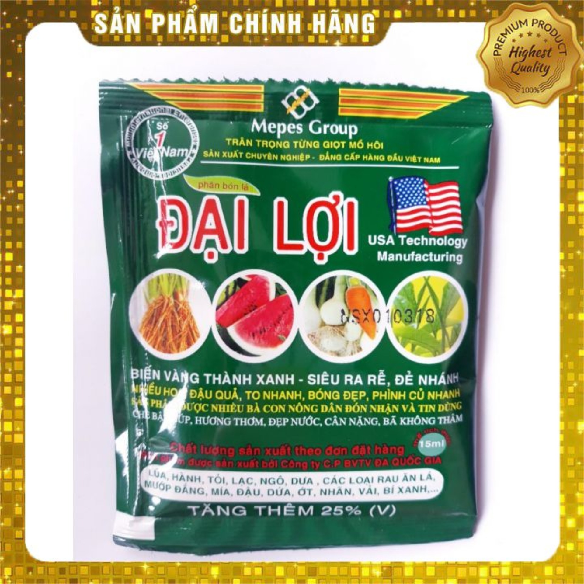 Combo 2 gói ĐẠI LỢI (15ml) giúp cây ra rễ, đẻ nhánh, nhiều hoa, đậu quả, phình củ nhanh, chè bật búp