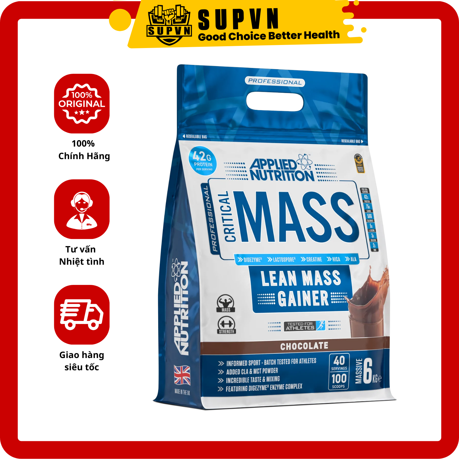 Critical mass 6kg - sữa tăng cân cho người gầy