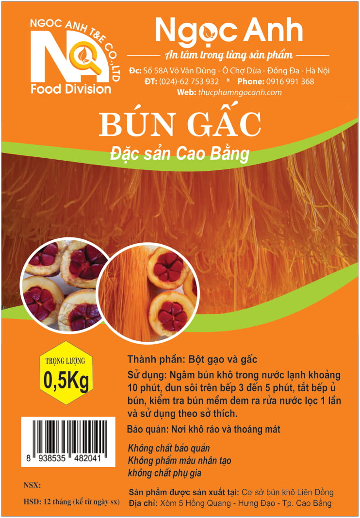 Bún gấc (bún khô) - 500g