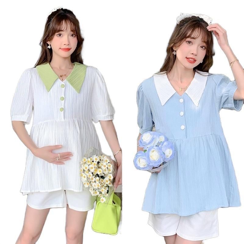 Áo bầu, áo bầu công sở cổ nhọn chất đũi gân mềm mát - A4
