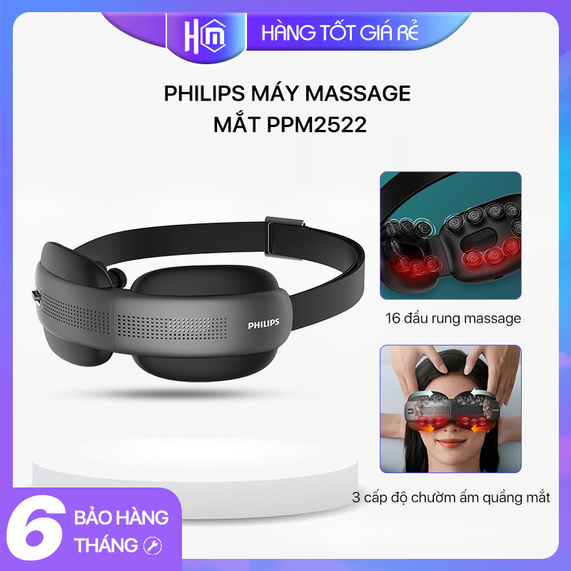 PHILIPS Máy Massage Mắt PPM2522-kỹ thuật massage & hiệu ứng âm thanh nâng cấp gấp đôi
