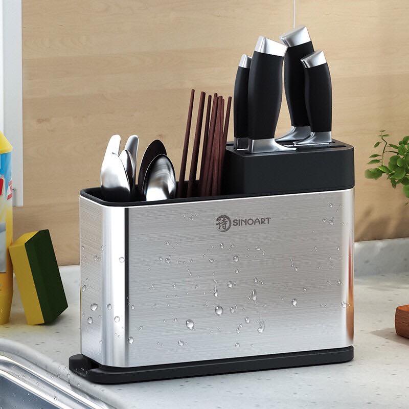 [HCM]Kệ để dao - đũa - muỗng 3 ngăn Sinoart cao cấp
