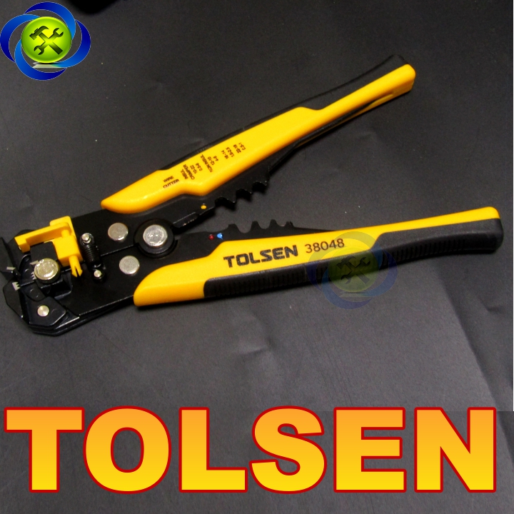 Kìm tuốt dây điện tolsen 38048 đen vàng