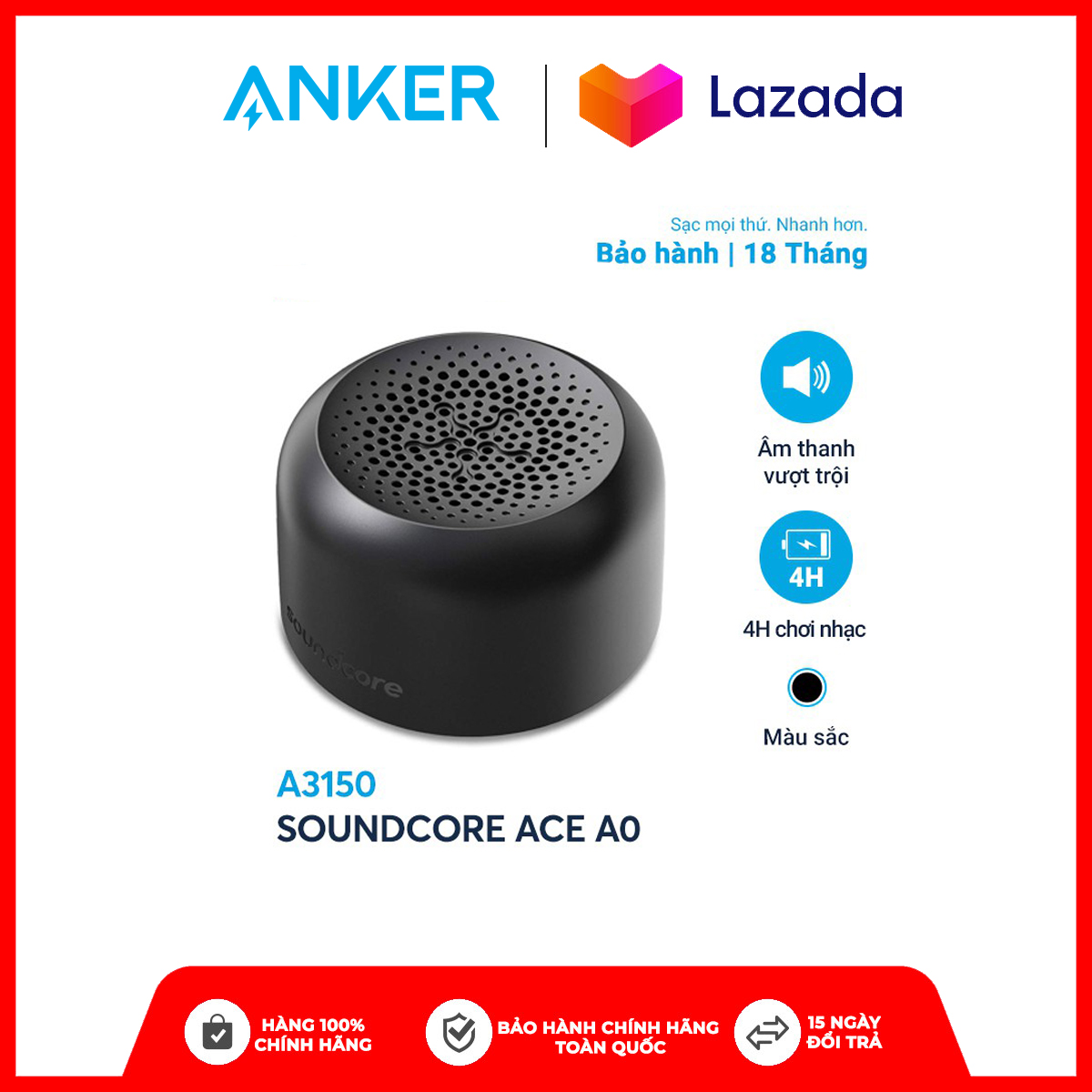 Loa Bluetooth Soundcore Ace A0 2W By Anker Hàng - A3150