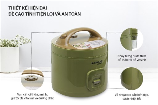 Nồi cơm điện 1.2l sunhouse mama shd8265g