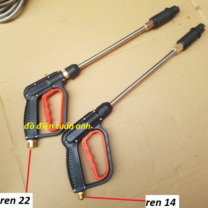 Súng xịt rửa cao áp kiểu dài ren 14mm,22mm cho máy rửa xe, vòi xịt rửa xe