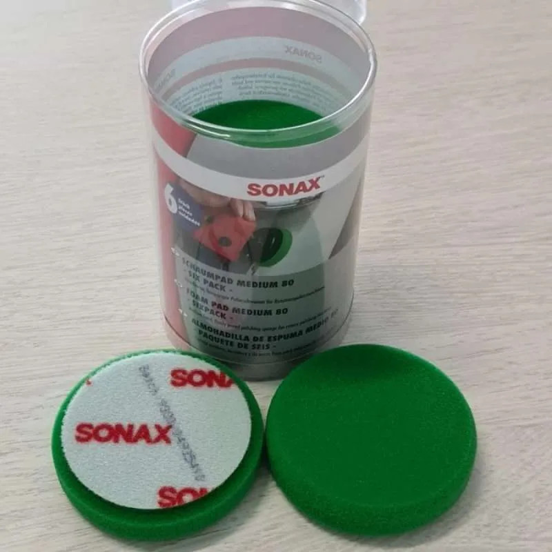 Bản xốp xanh đánh bóng bước 2 xóa xước nhẹ 80mm - SONAX Polishing Sponge Green 80