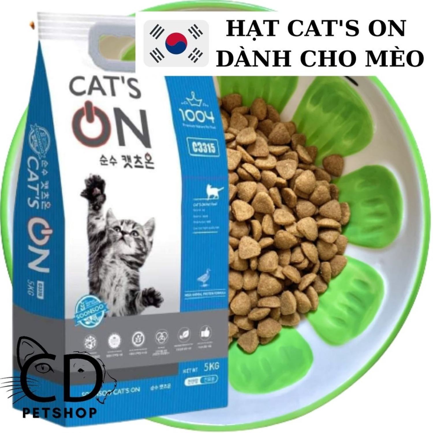 THỨC ĂN HẠT CHO MÈO CAT'S ON NHẬP KHẨU HÀN 1KG - hạt cat on