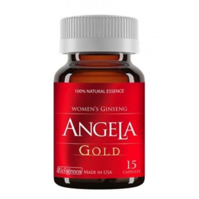 Tăng nội tiết tố nữ, giảm nám da, tàn nhang, ngăn ngừa lão hóa da - Viên uống Sâm Angela Gold nhập khẩu Hoa Kỳ - Lọ 15 viên [100% CHÍNH HÃNG]