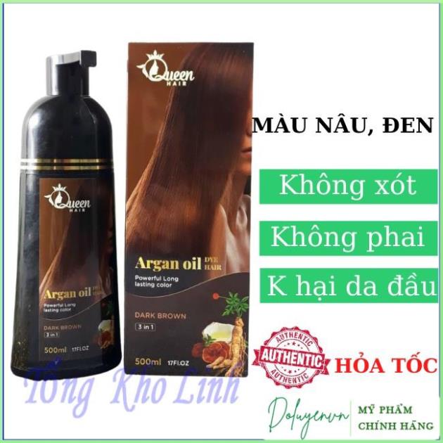 Dầu gội phủ bạc queen hair nhuộm tóc màu đen màu nâu - thảo dược tự nhiên