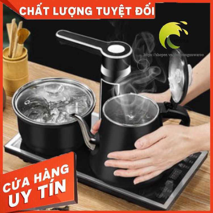 Bàn trà đun nước cách nhiệt vcr6000 đen pha trà hoàn toàn tự động cảm ứng 100%, bếp đun nước đa năng có vòi tự động xoay, bếp đun nước pha trà, bếp điện đôi, ấm siêu tốc đôi, ấm đun nước đôi siêu tốc, bếp pha trà đạo